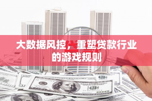 通城大数据风控，重塑贷款行业的游戏规则