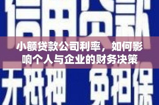 通城小额贷款公司利率，如何影响个人与企业的财务决策